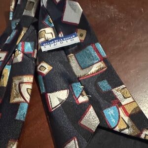 Vintage Oscar de la Renta Abstract Multicolor Tie